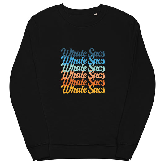 Whale Sacs Text Unisex Organic Sweatshirt